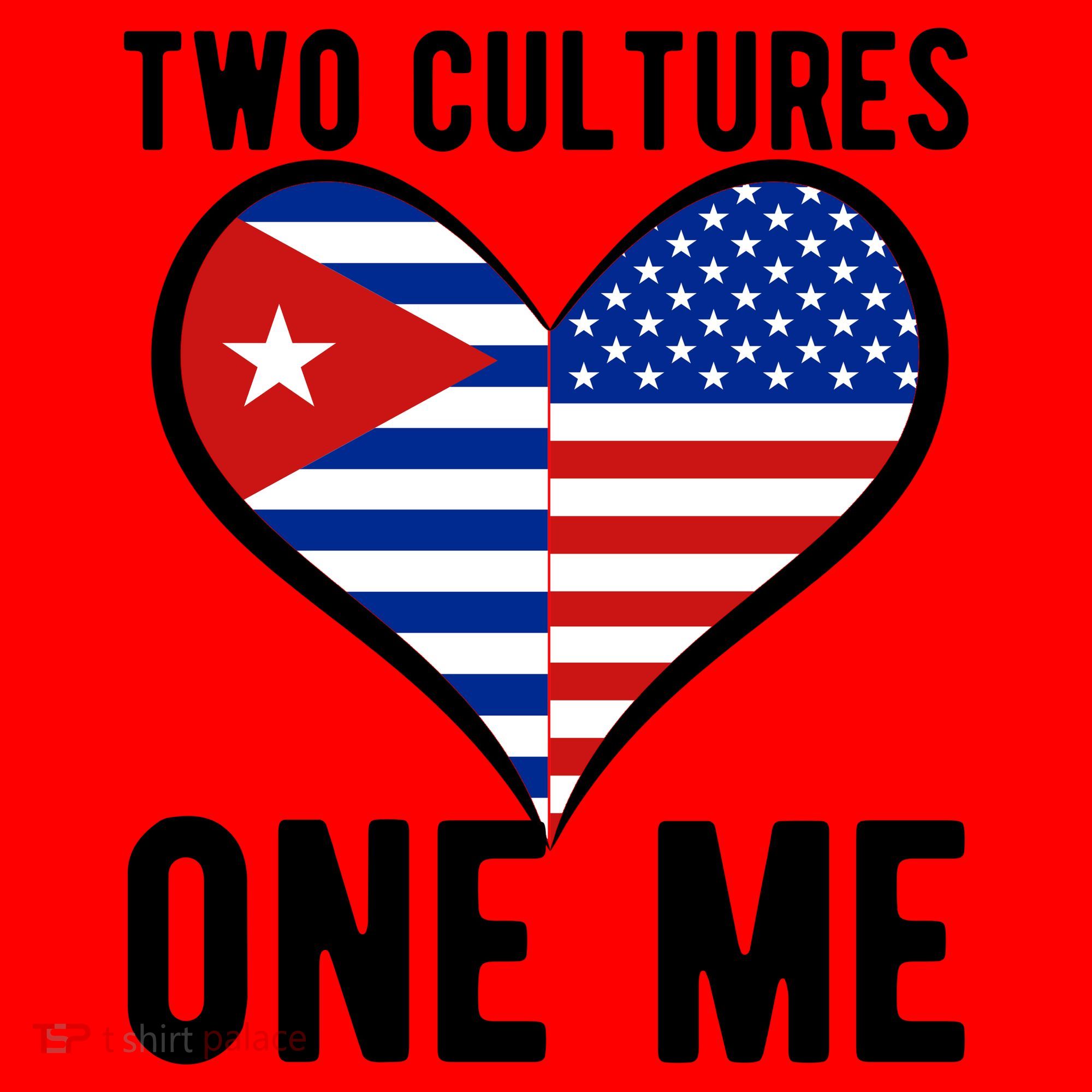 Two Cultures One Me Cuban American Heart Flag Santa Hat