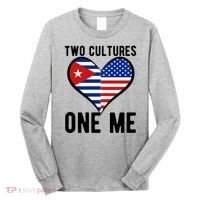Two Cultures One Me Cuban American Heart Flag Long Sleeve Shirt thumb 0