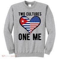 Two Cultures One Me Cuban American Heart Flag Sweatshirt thumb 0