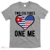 Two Cultures One Me Cuban American Heart Flag T-Shirt thumb 0