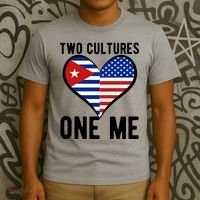 Two Cultures One Me Cuban American Heart Flag T-Shirt thumb 3