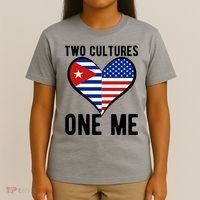 Two Cultures One Me Cuban American Heart Flag T-Shirt thumb 4