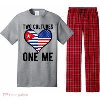 Two Cultures One Me Cuban American Heart Flag Pajama Set thumb 0
