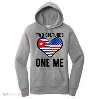 Two Cultures One Me Cuban American Heart Flag Women's Hoodie thumb 0