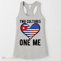 Two Cultures One Me Cuban American Heart Flag Women's Tank Top thumb 0