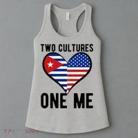 Two Cultures One Me Cuban American Heart Flag Women's Tank Top thumb 3