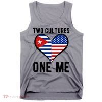 Two Cultures One Me Cuban American Heart Flag Tank Top thumb 0