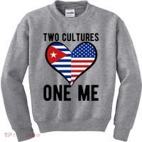 Two Cultures One Me Cuban American Heart Flag Kids Sweatshirt thumb 0