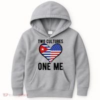 Two Cultures One Me Cuban American Heart Flag Kids Hoodie thumb 0