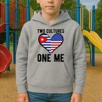 Two Cultures One Me Cuban American Heart Flag Kids Hoodie thumb 2