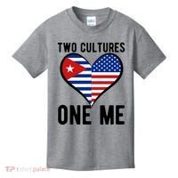 Two Cultures One Me Cuban American Heart Flag Kids T-Shirt thumb 0