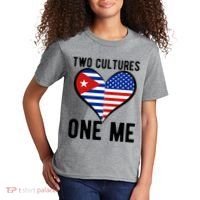 Two Cultures One Me Cuban American Heart Flag Kids T-Shirt thumb 2