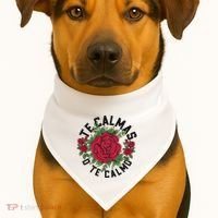 Te Calmas O Te Calmo Spanish USA-Made Doggie Bandana thumb 1