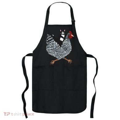 Tuxedo Cat On A Chicken Apron