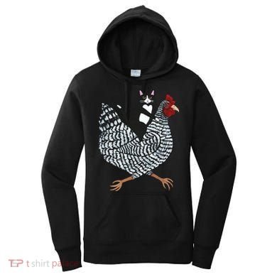 Tuxedo Cat On A Chicken Women's Hoodie