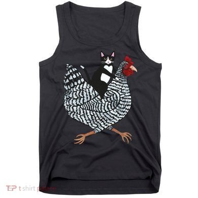 Tuxedo Cat On A Chicken Tank Top