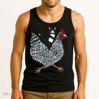Tuxedo Cat On A Chicken Tank Top thumb 3