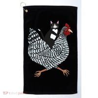 Tuxedo Cat On A Chicken Golf Towel thumb 0