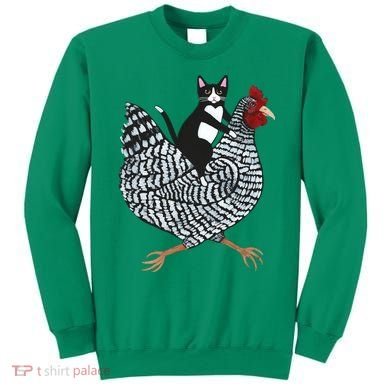 Tuxedo Cat On A Chicken Sweatshirt