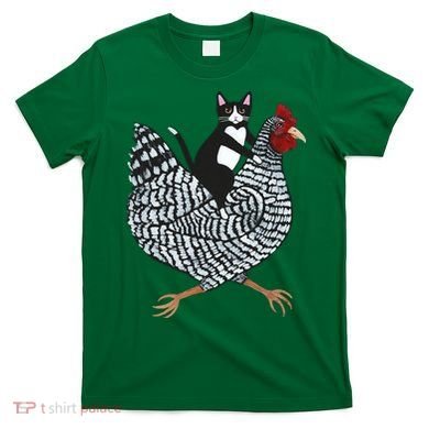 Tuxedo Cat On A Chicken T-Shirt