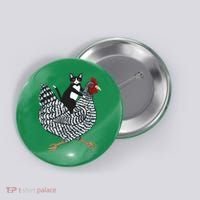 Tuxedo Cat On A Chicken Button thumb 0