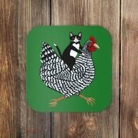 Tuxedo Cat On A Chicken Coaster thumb 0