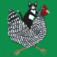 Tuxedo Cat On A Chicken Coaster thumb 2