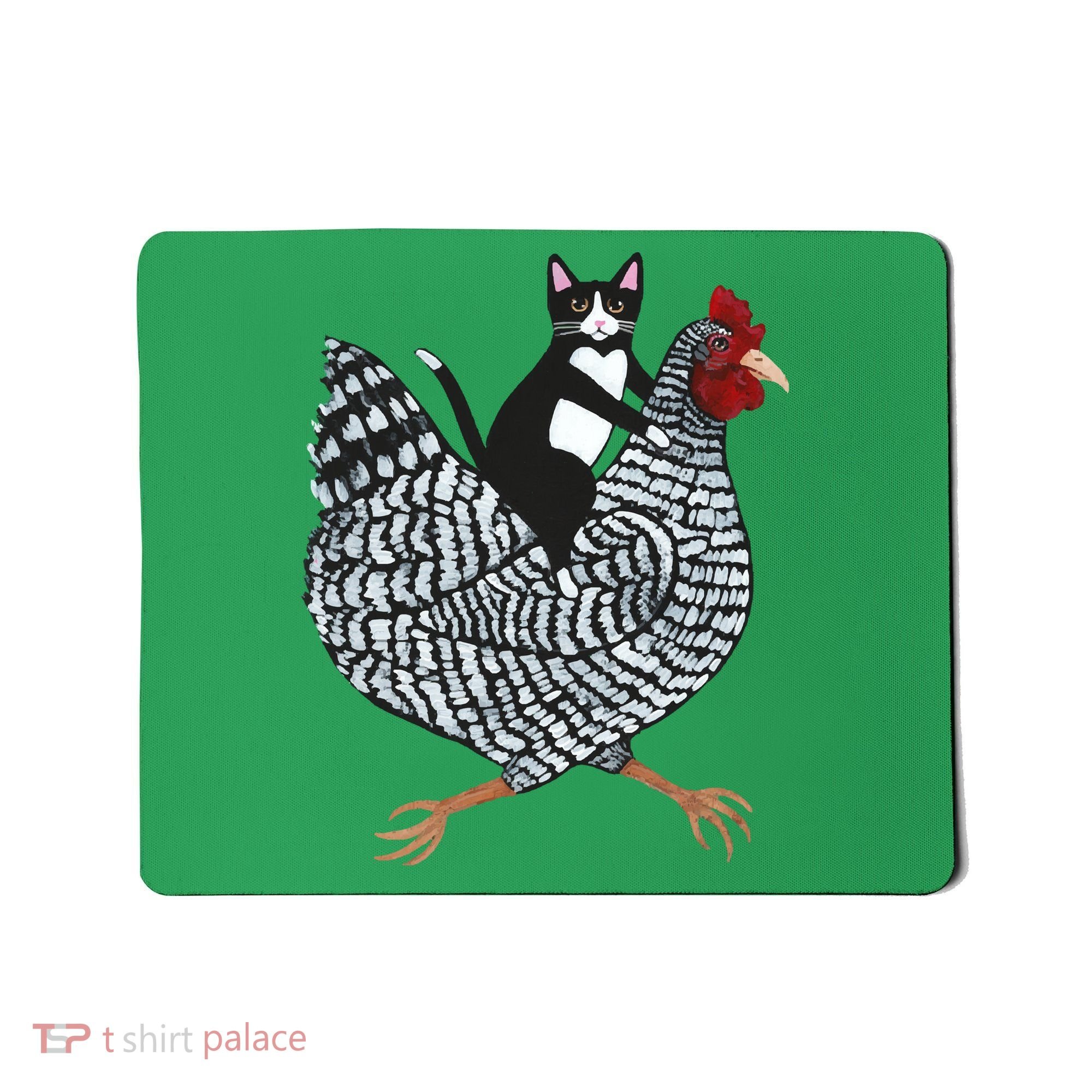Tuxedo Cat On A Chicken Mousepad