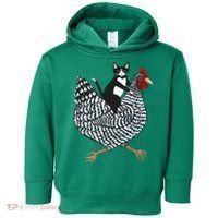 Tuxedo Cat On A Chicken Toddler Hoodie thumb 0