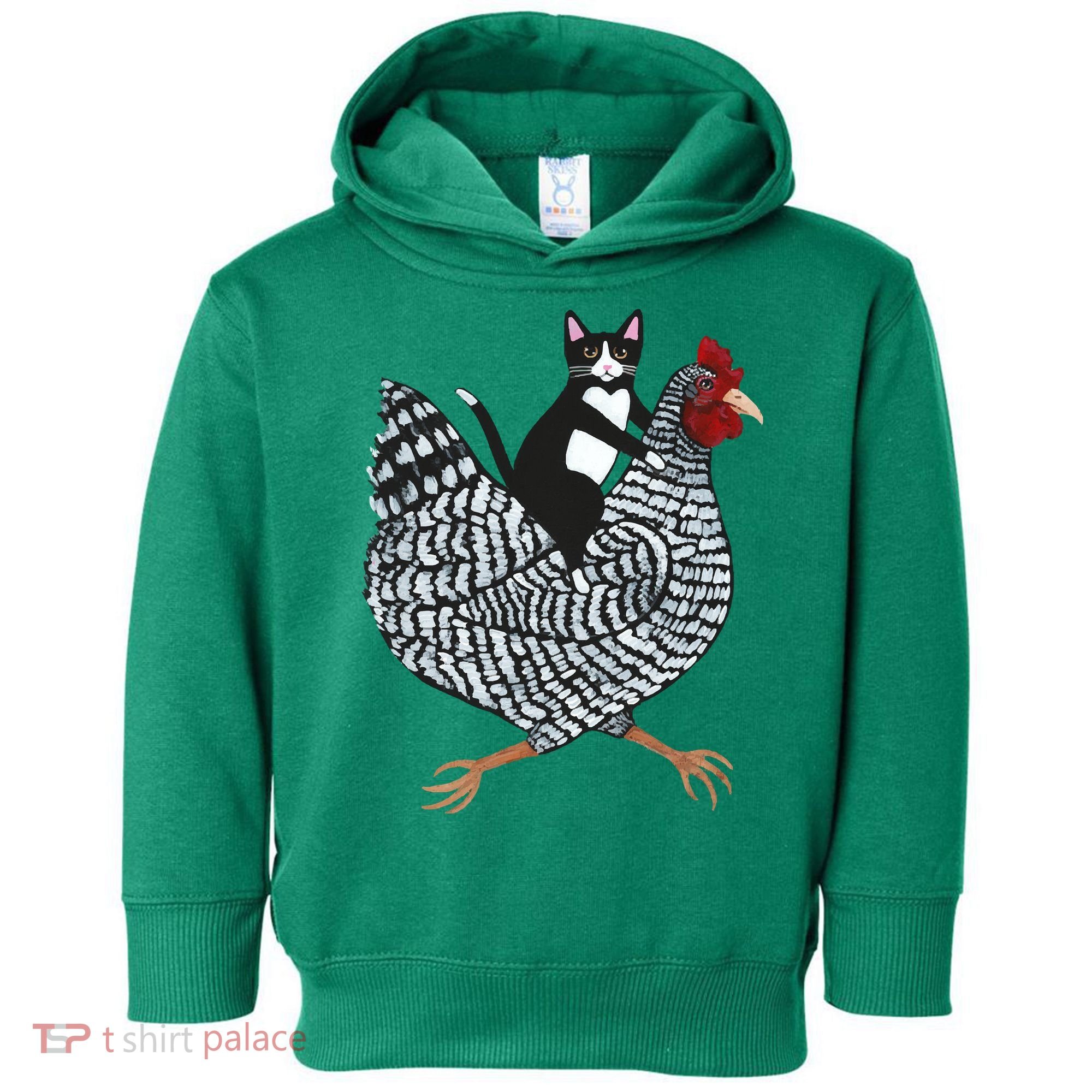 Tuxedo Cat On A Chicken Toddler Hoodie