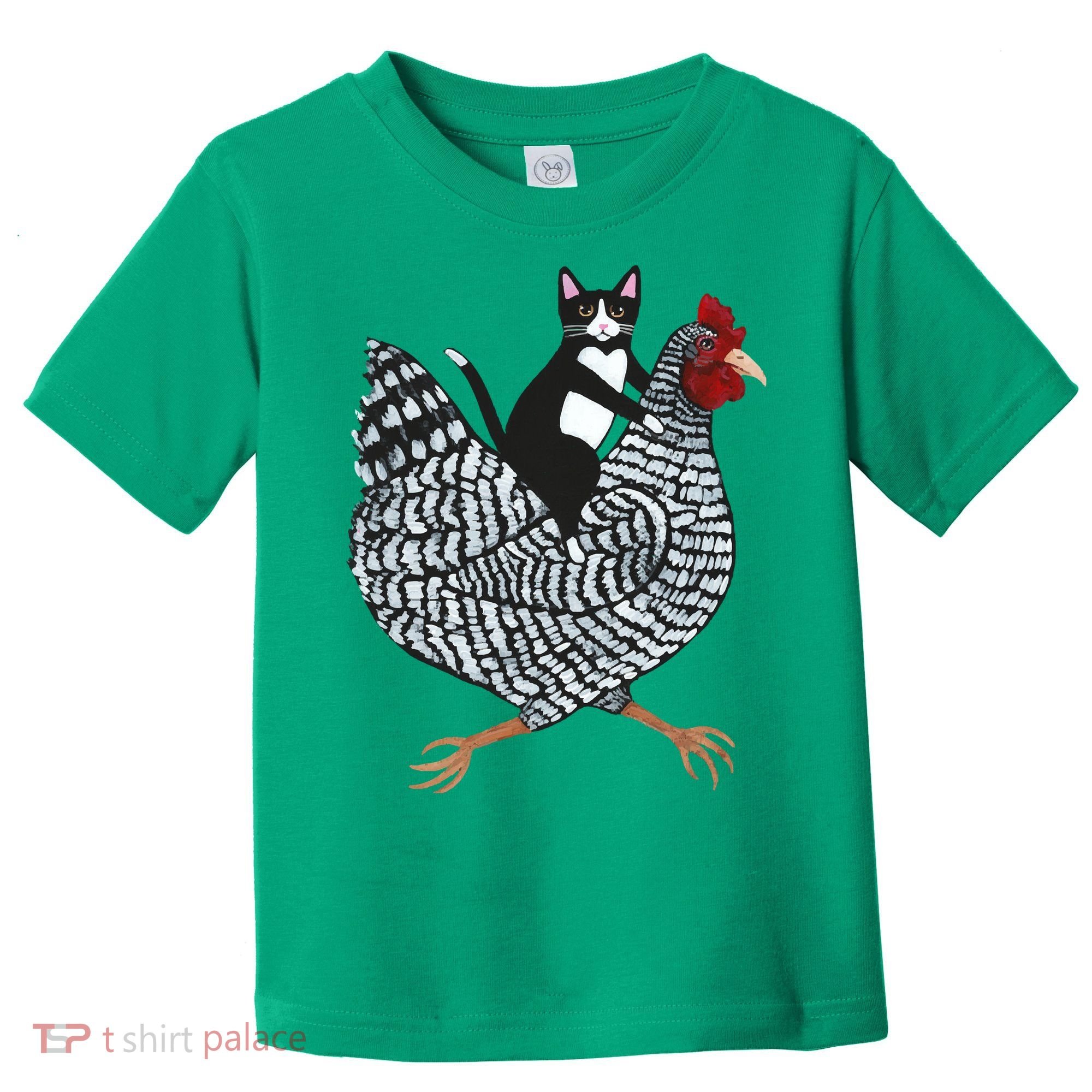 Tuxedo Cat On A Chicken Toddler T-Shirt