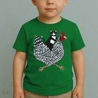 Tuxedo Cat On A Chicken Toddler T-Shirt thumb 2