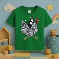 Tuxedo Cat On A Chicken Toddler T-Shirt thumb 3
