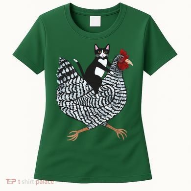 Tuxedo Cat On A Chicken Women's T-Shirt