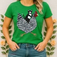 Tuxedo Cat On A Chicken Women's T-Shirt thumb 2