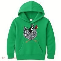 Tuxedo Cat On A Chicken Kids Hoodie thumb 0