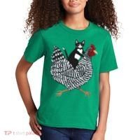 Tuxedo Cat On A Chicken Kids T-Shirt thumb 2