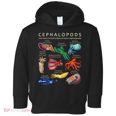 The Cephalopod Octopus Squid Cuttlefish And Nautilus Toddler Hoodie