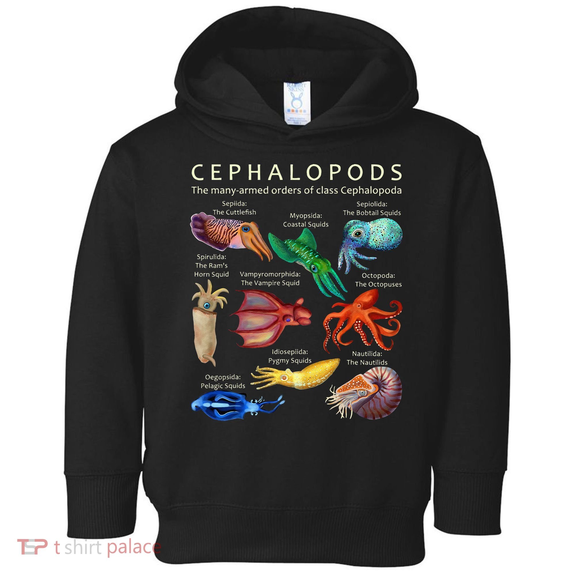 The Cephalopod Octopus Squid Cuttlefish And Nautilus Toddler Hoodie