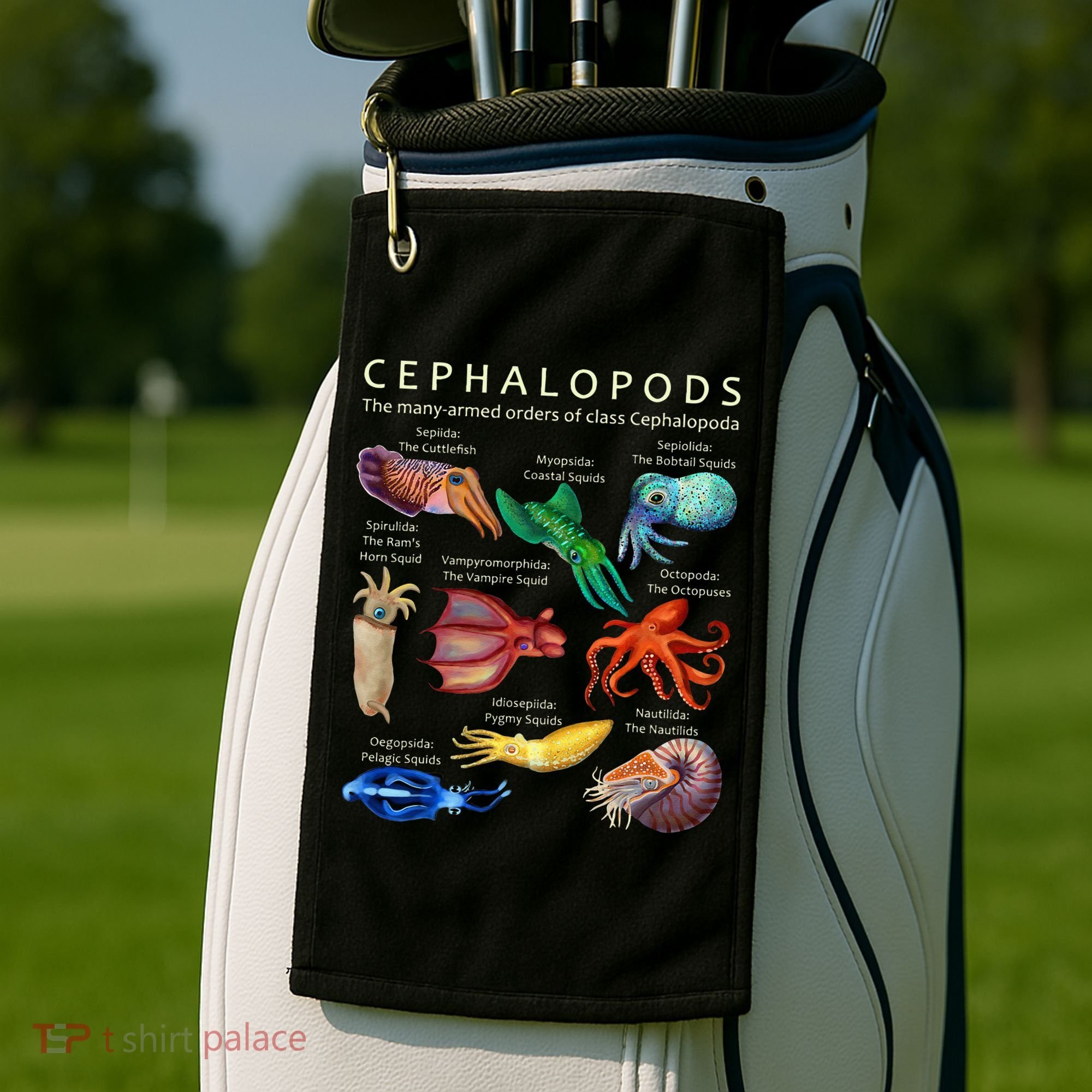 The Cephalopod Octopus Squid Cuttlefish And Nautilus Golf Towel
