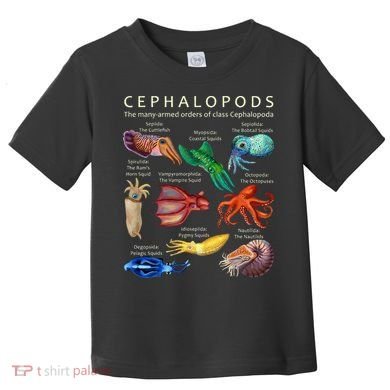 The Cephalopod Octopus Squid Cuttlefish And Nautilus Toddler T-Shirt