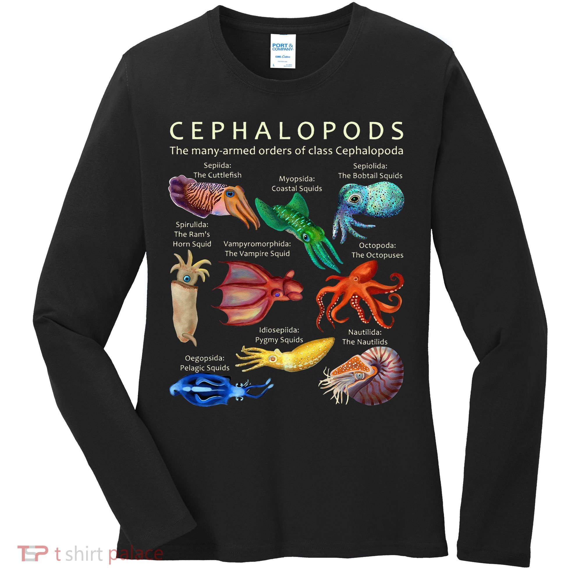 The Cephalopod Octopus Squid Cuttlefish And Nautilus Women's Long Sleeve Shirt