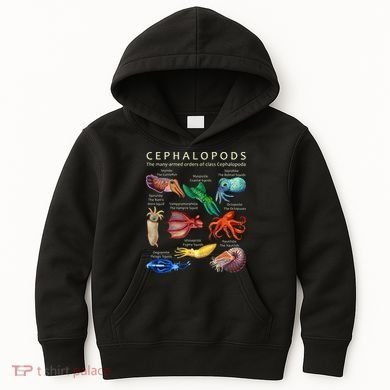 The Cephalopod Octopus Squid Cuttlefish And Nautilus Kids Hoodie