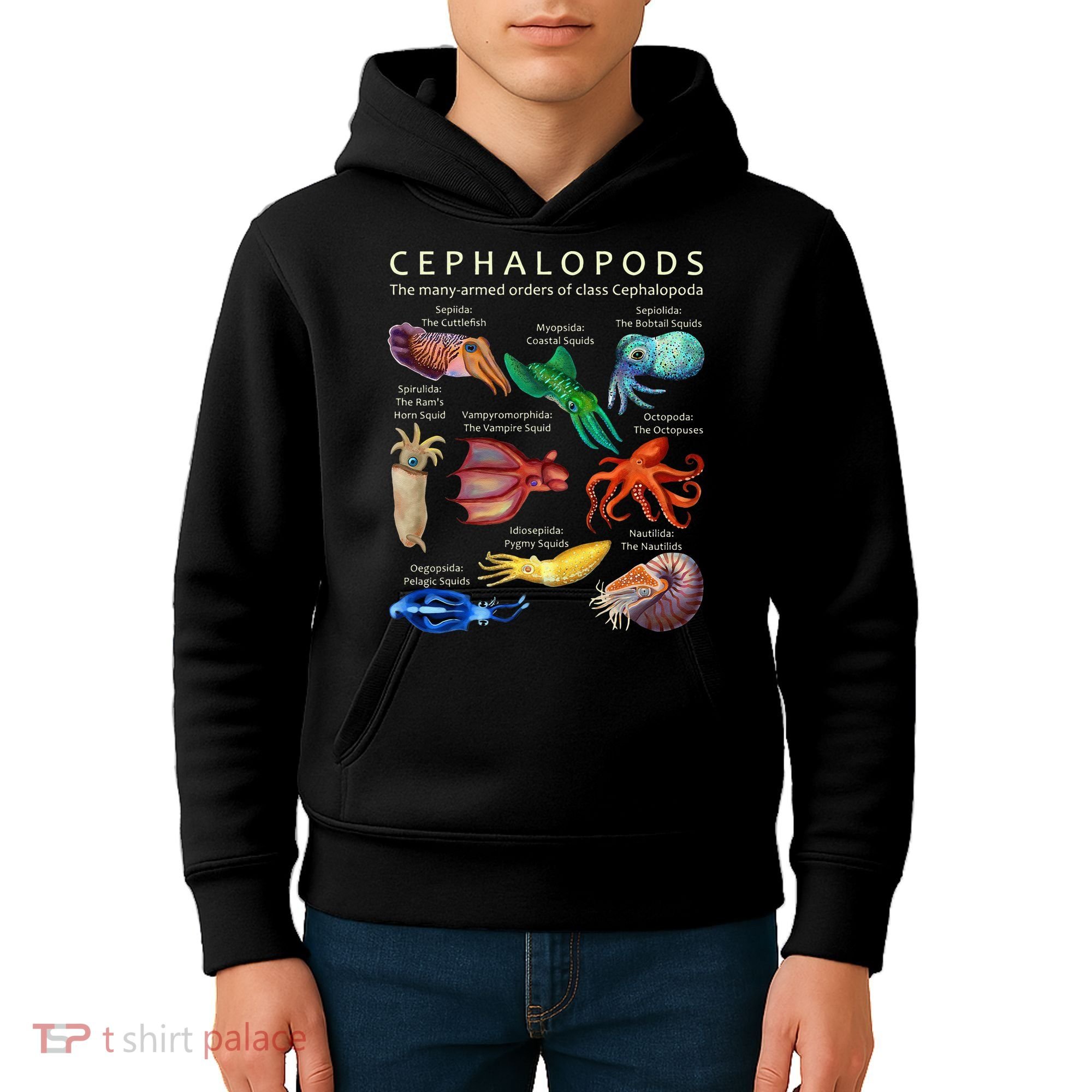 The Cephalopod Octopus Squid Cuttlefish And Nautilus Kids Hoodie