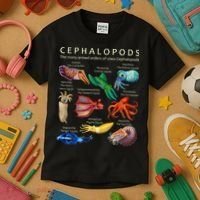 The Cephalopod Octopus Squid Cuttlefish And Nautilus Kids T-Shirt thumb 3