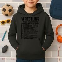 Twelve Commandments Of Wrestling T Kids Hoodie thumb 2