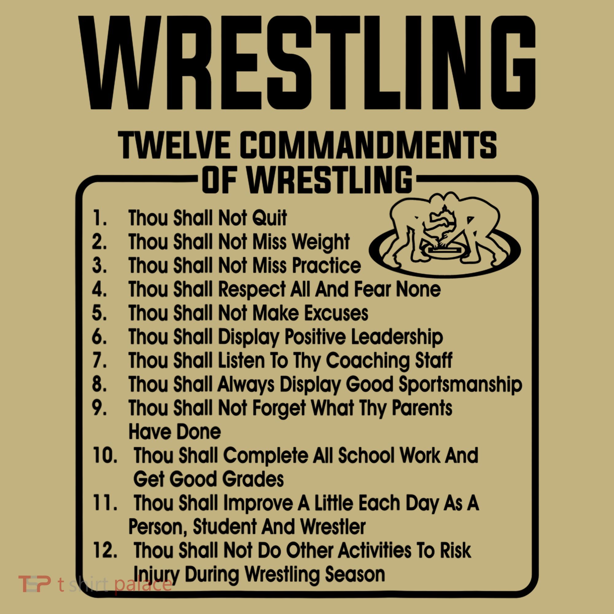 Twelve Commandments Of Wrestling T Long Sleeve Shirt