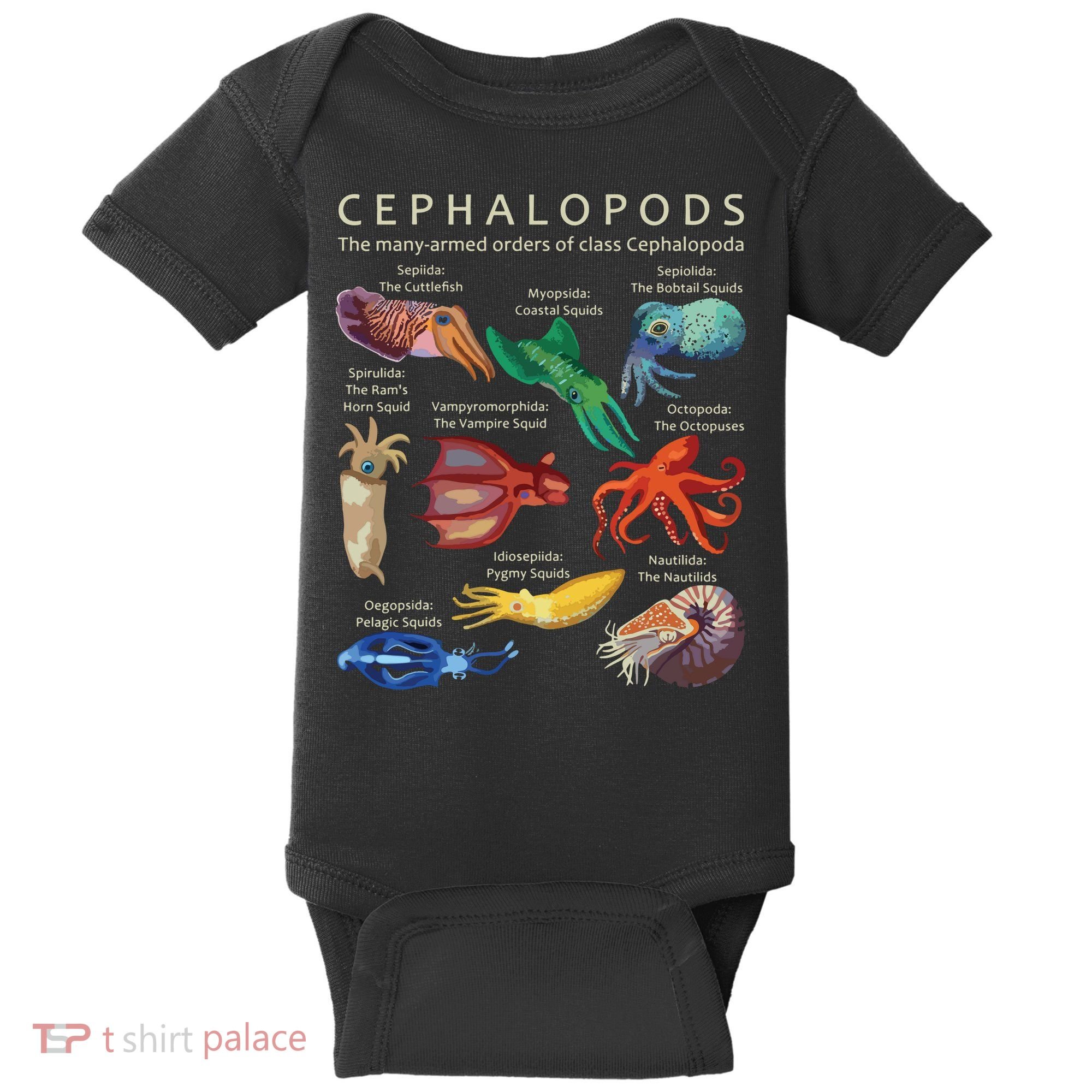 The Cephalopod Octopus Squid Cuttlefish And Nautilus Baby Bodysuit