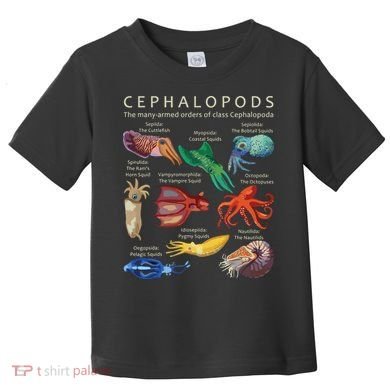 The Cephalopod Octopus Squid Cuttlefish And Nautilus Toddler T-Shirt