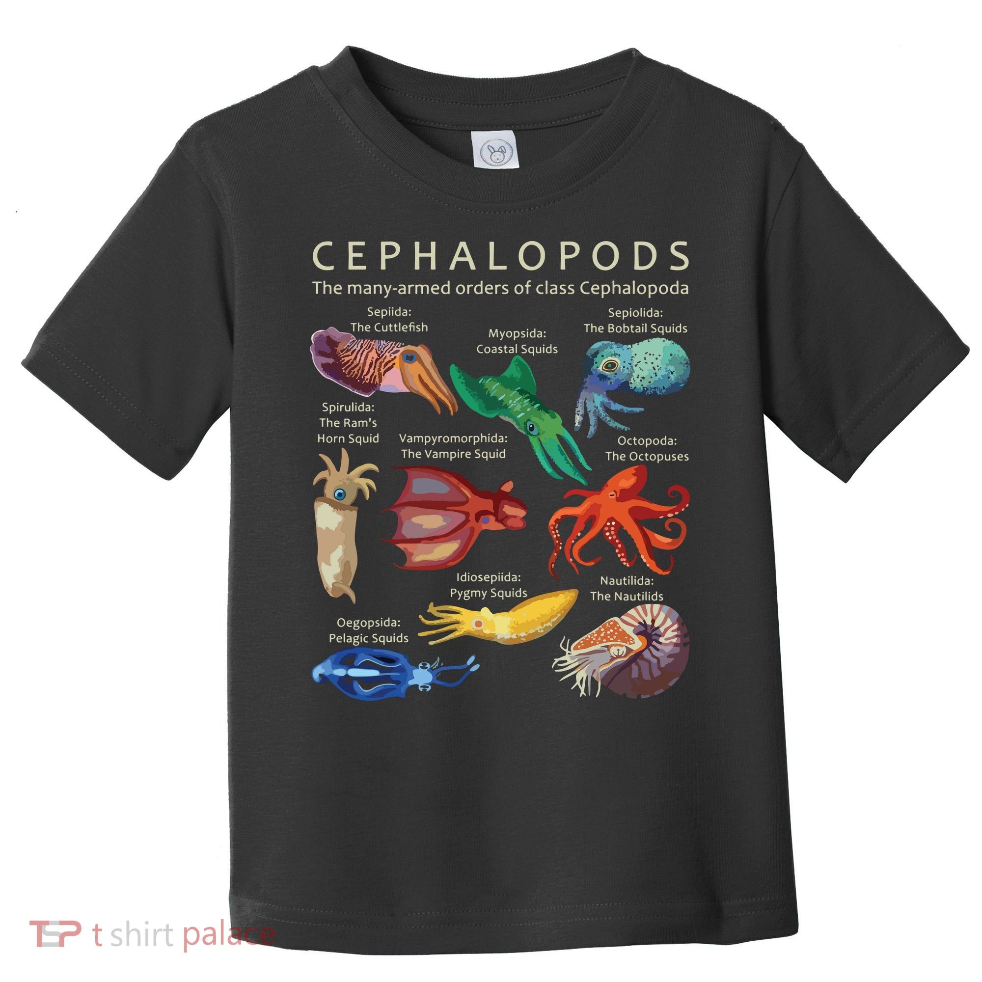 The Cephalopod Octopus Squid Cuttlefish And Nautilus Toddler T-Shirt